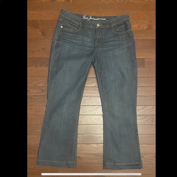 Guess Belmont Flare Womens 32 Stretch Denim Jeans Dark Wash Blue - Picture 4 of 12